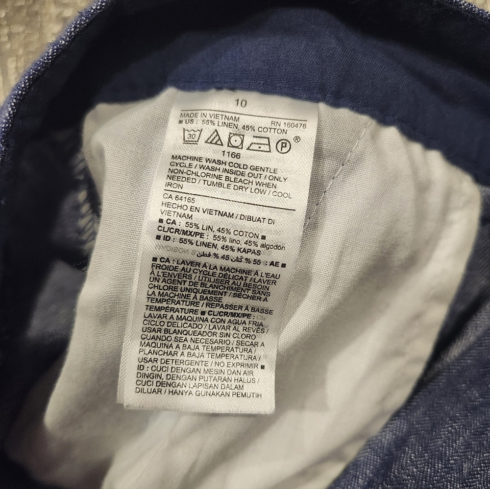 Old Navy Everyday Shorts | Women’s 10 | Blue Chambray Linen Blend - Picture 7 of 7